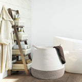 Goodpick Wicker Basket | 17.71" x 17.71”Boho Laundry Basket Storage Basket for Toys, Towels, Blankets Farmhouse Weave Rope Basket
