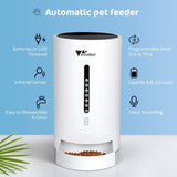amzdeal Automatic Cat Feeder Dog Feeder Cat Food Dispenser with Programmable Meal Size and Time, 4 Meals per Day, Suitable for Dog and Cat