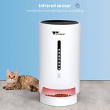amzdeal Automatic Cat Feeder Dog Feeder Cat Food Dispenser with Programmable Meal Size and Time, 4 Meals per Day, Suitable for Dog and Cat