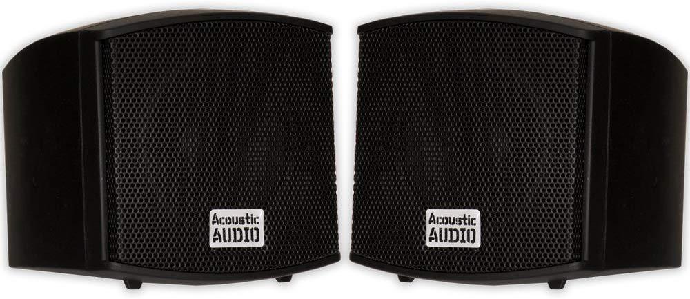 Acoustic Audio AA321B Mountable Indoor Speakers 400 Watts Black Bookshelf Pair