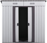 JAXSUNNY 4' x 6'Outdoor Backyard Garden Utility Tool Storage Shed w/Sliding Door Outdoor House