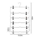 6-Tier Skirt Hangers,Space Saving Pants Hangers Sturdy Multi-Purpose Stainless Steel Pants Jeans Slack Skirt Hangers with Clips Non-Slip Closet Storage Organizer(3pack
