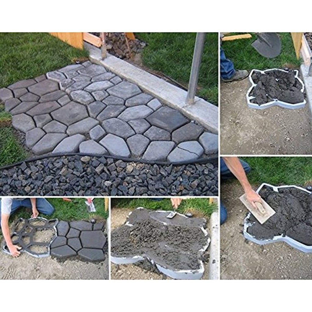 VIPITH New Upgrade Version 13 x 13 inch DIY Walk Maker Concrete Stepping Stone Mold Reusable Patio Path Mold Maker Garden Lawn Paving Stone Mold