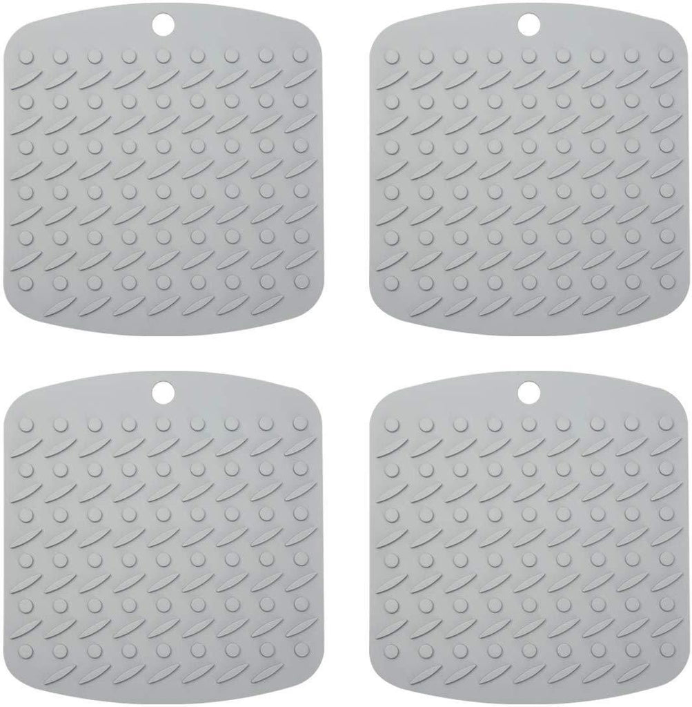 Premium Silicone Pot Holder,Trivets,Hot Mitts,Spoon Rest And Garlic Peeler Non Slip,Heat Resistant Hot Pads,Multipurpose Kitchen Tool. 7x7" Potholders(Set of 6) Non Slip,Dishwasher Safe,Durable.