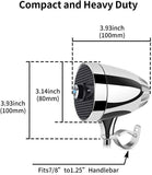 LEXIN LX-S3 Chrome Motorcycle Speakers, Waterproof Motorcycle Radio with USB Port, 3 inch Bluetooth Stereo Handlebar Systems, MP3 Music Player Amplifier for Bike ATV
