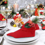 AIFUSI Cloth Napkins, Red Christmas Dinner Napkin 100% Polyester Washable Reusable for Home Dinner/Party/Wedding/Restaurant/Banquet/Christmas/New Years - Set of 6, 19" x 19"