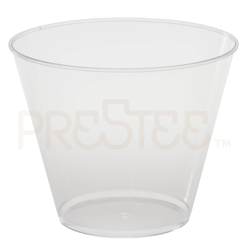Clear Plastic Cups | 9 oz. 100 Pack | Hard Disposable Cups | Plastic Wine Cups | Plastic Cocktail Glasses | Plastic Drinking Cups | Small Plastic Party Punch Cups | Bulk Party Wedding Tumblers