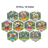 10 Pieces 4 inch of Galvanized Metal Iron Colorful Hanging Succulent Flower Planter Pots Bucket Baskets for Windows Wall Fence and Balcony Garden with Detachable Hook