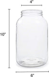 4 Pack - 1 Gallon Glass Jar w/Plastic Airtight Lid, Muslin Cloth, Rubber Band - Wide Mouth Easy Clean - BPA Free & Dishwasher Safe - Kombucha, Kefir, Canning, Sun Tea, Fermentation, Food Storage