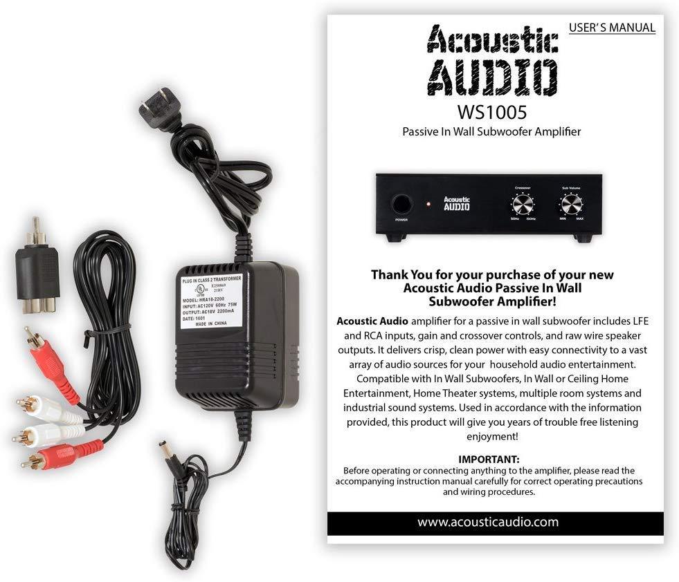 Acoustic Audio HD-S10 in Wall 10" Home Theater Passive Subwoofer Speaker and Amplifier