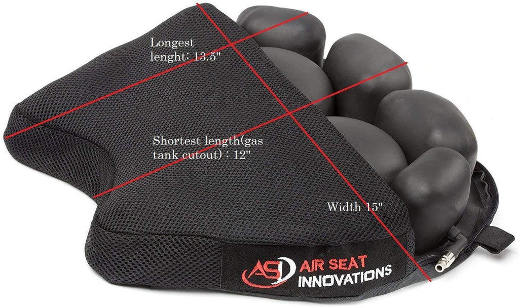 Air Motorcycle Seat Cushion Pressure Relief Pad Large for Cruiser Touring Saddles 14.5" x 14"