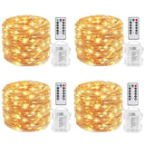 YOUNGFORCE Fairy Lights, Battery Powered String Lights with Remote Control Waterproof Decorative Copper Wire Lights 16.5ft 50LEDs for Bedroom,Patio,Indoor,Party,Garden(Cool White 4 Packs)