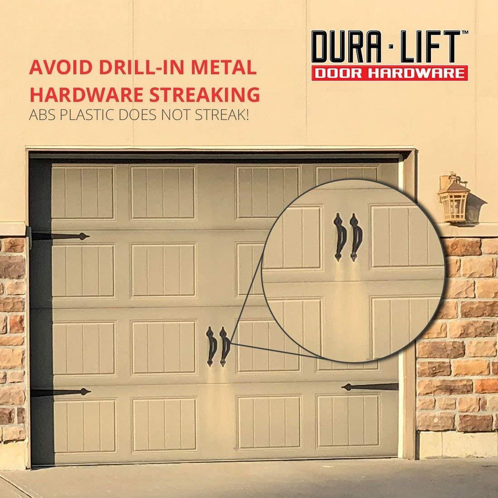 Ultra-Life Magnetic Decorative Carriage-Style Garage Door Accent Trim Hardware (Four Hinges, Two Handles)