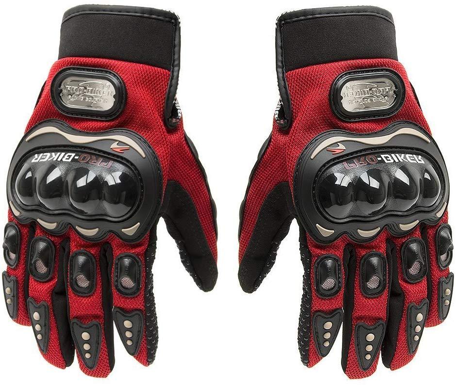 Tcbunny Pro-biker Motorbike Carbon Fiber Powersports Racing Gloves (Red, X-Large)