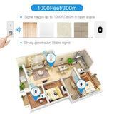 Wireless Doorbell ,Waterproof Door Chime Kit with 1 Push Button,1 Plug-in Receiver,55 Melodies ,5 Level Volume,Night Light and LED Indicator Operating at 1000ft for Home Office