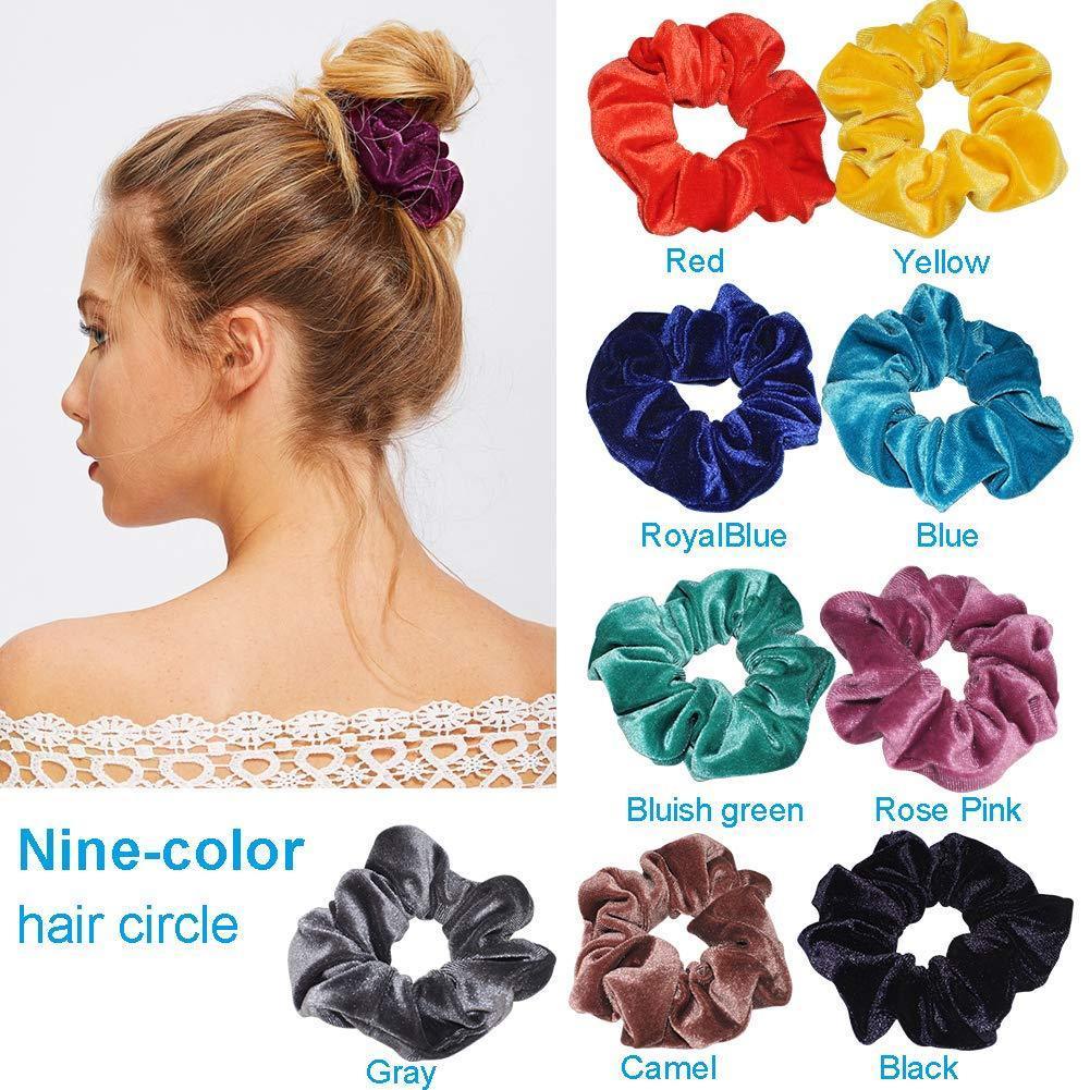 Velvet Scrunchies Hair Ring Simple Hair Accessories Headbands Bobbles Heads High Elastic Rubber Band Hair Rope Hair Ties Scrunchies Elastic Material for Headbands