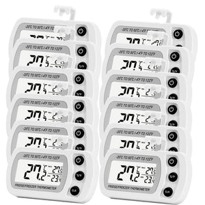 2 Pack Digital Refrigerator Freezer Thermometer,Max/Min Record Function with Large LCD Display