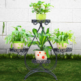 ZGXY Homes Garden 4-Tier Metal Plant Stand Shelf Display Rack Flower Pot Holder Indoor Outdoor Patio Corner Decor Black