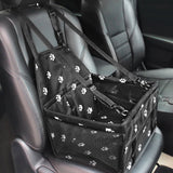 HIPPIH Collapsible Pet Booster Car Seat Cat Car Carrier with Safety Leash and Zipper Storage Pocket with 2 Support Bars, Portable Small Dog