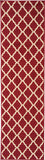Ottomanson Ottohome Collection Contemporary Morrocan Trellis Design Non-Skid (Non-Slip) Rubber Backing Runner Rug, 20" X 59", Red