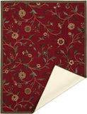 Ottomanson Ottohome Collection Floral Garden Design Modern Area Rug with Non-Skid (Non-Slip) Rubber Backing, Dark Red, 39" L x 60" W