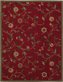 Ottomanson Ottohome Collection Floral Garden Design Modern Area Rug with Non-Skid (Non-Slip) Rubber Backing, Dark Red, 39" L x 60" W