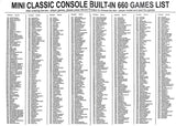 Mini Classic Game Consoles Mini Retro Game Consoles Built-in 660 Games Video Games Handheld Game Player (AV Out Cable 8-Bit) Bring You Happy Childhood Memories