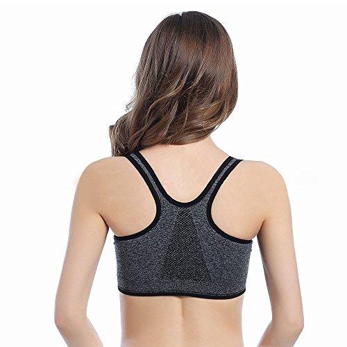 Women's Zip Front Sports Bra Wireless Post-Surgery Bra Active Yoga Sports Bras