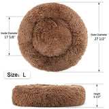 Nest 9 Donut Dog Cat Bed, Soft Plush Pet Cushion, Anti-Slip Machine Washable Self-Warming Pet Bed - Improved Sleep for Cats Small Medium Dogs (Multiple Sizes)