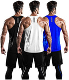 DRSKIN Men's 2~3 Pack Dry Fit Y-Back Gym Muscle Tank Mesh Sleeveless Top Fitness Training Cool Dry Athletic Workout