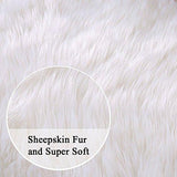 OJIA Deluxe Soft Fuzzy Fur Rugs Faux Sheepskin Shaggy Area Rugs Fluffy Modern Kids Carpet for Living Room Bedroom Sofa Bedside Decor(2 x 3ft, Grey)