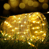 GDEALER Solar Rope Lights 49ft 150 LED IP65 Waterproof Copper Wire Outdoor String Lights Warm White - for Garden, Yard, Home, Path, Landscape Decoration