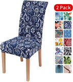 smiry Stretch Printed Dining Chair Covers, Spandex Removable Washable Dining Chair Protector Slipcovers for Home, Kitchen, Party, Restaurant - Set of 6, Black Baroque