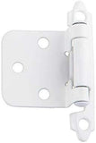Silverline SH5001-WT Self Close Hinge Cabinet Hardware 20 Pack (10 Pairs) Face Mount Overlay Variable White Coated