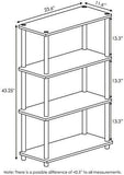 Furinno (99557BK/GY) Turn-N-Tube 4-Tier Multipurpose Shelf Display Rack - Black/Grey