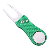 Mile High Life All Metal Foldable Golf Divot Tool with Pop-up Button & Magnetic Ball Marker (Multi-Colors/Shape)