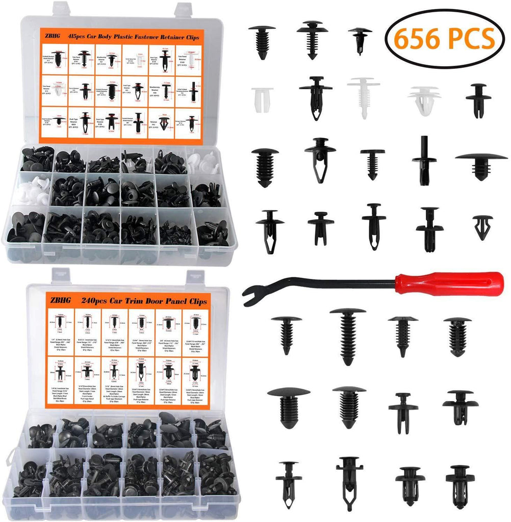 Auto Body Retainer Clips Plastic Fasteners Push Rivets Clips Set Tailgate Handle Rod Clip 19 MOST Popular Sizes Door Trim Panel Clips 460 PCS With 1 Plastic Fastener Remover For GM Ford Chevy Toyota