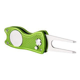 Mile High Life All Metal Foldable Golf Divot Tool with Pop-up Button & Magnetic Ball Marker (Multi-Colors/Shape)