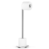 Naturous 430 Stainless Steel Toilet Paper Holder, Free Standing Lavatory Pedestal Toilet Paper Stand with Reserve