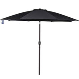 Sundale Outdoor 9 Feet Aluminum Market Umbrella Table Umbrella with Crank and Push Button Tilt for Patio, Garden, Deck, Backyard, Pool, 8 Fiberglass Ribs, 100% Polyester Canopy (Black)