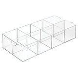 mDesign Compact Plastic Tea Storage Organizer Caddy Tote Bin - 8 Divided Sections, Built-in Handles - Holder for Tea Bags, Small Packets, Sweeteners - BPA free - Clear