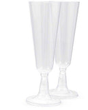 140 pc Plastic Classicware Glass Like Champagne Wedding Parties Toasting Flutes Party Cocktail Cups (Silver Rim)