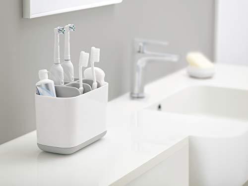 Sam4shine Toothbrush Holder, Upgraded Bathroom Toothbrush Caddy, Electric/Battery Toothbrush and Toothpaste Organizer Rack (Grey, Large)