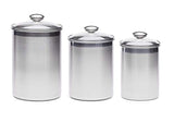 +Steel XL Canister Set Stainless Steel Set of 3 Canisters with Scoops and Lids