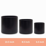 Indoor Flower Pot | Large Modern Planter, Terracotta Ceramic Plant Pot - Plant Container Great for Plant Stands (8.5 inch, Black)