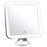 Fancii 10X Magnifying Lighted Makeup Mirror - Daylight LED Travel Vanity Mirror - Compact, Cordless, Locking Suction, 6.5