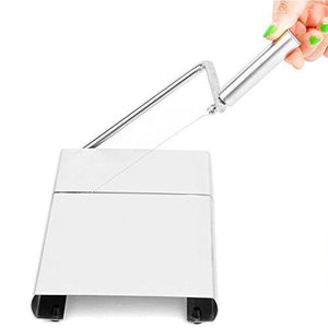 Cheese Slicer Stainless Steel Wire Cutter for Semi Hard and Hard Cheese - Butter Slicer - Vegetable Slicer - Food Slicer - Vegetable Cutting Board Baking Tool (Stainless Steel)