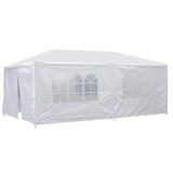 Smartxchoices 10' x 20' Outdoor White Waterproof Gazebo Canopy Tent with 6 Removable Sidewalls and Windows Heavy Duty Tent for Party Wedding Events Beach BBQ (10' x 20' with 6 Sidewalls)