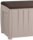 Keter Novel 90 Gallon Resin Outdoor Storage Box for Patio Furniture Cushions, 90-Gallon, Grey/Black