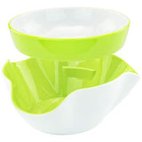 HIRALIY Double Dish Pedestal Serving Snack Dish For Peanuts Pistachios Cherries Edamame Fruits Candy Snacks, Green